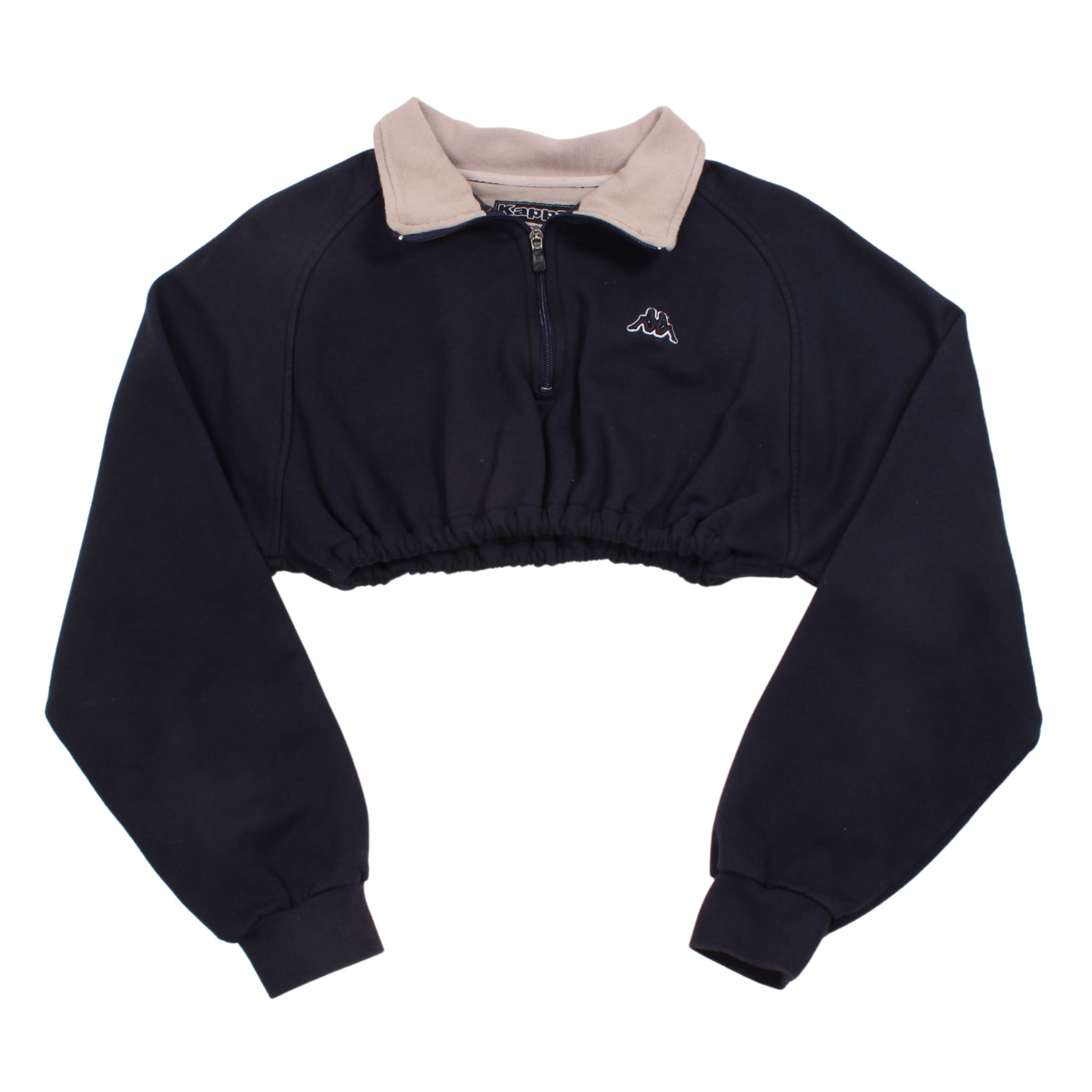 Vintage Kappa Reworked 1/4 Zipped Cropped Sweatshirt (S)